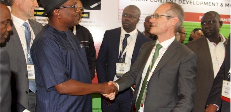Nigeria-Engr. Simbi Kesiye Wabote and Mr Terraz in a handsake

